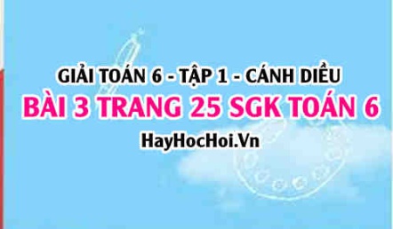 Giải bài 3 trang 25 Toán 6 Tập 1 SGK Cánh Diều